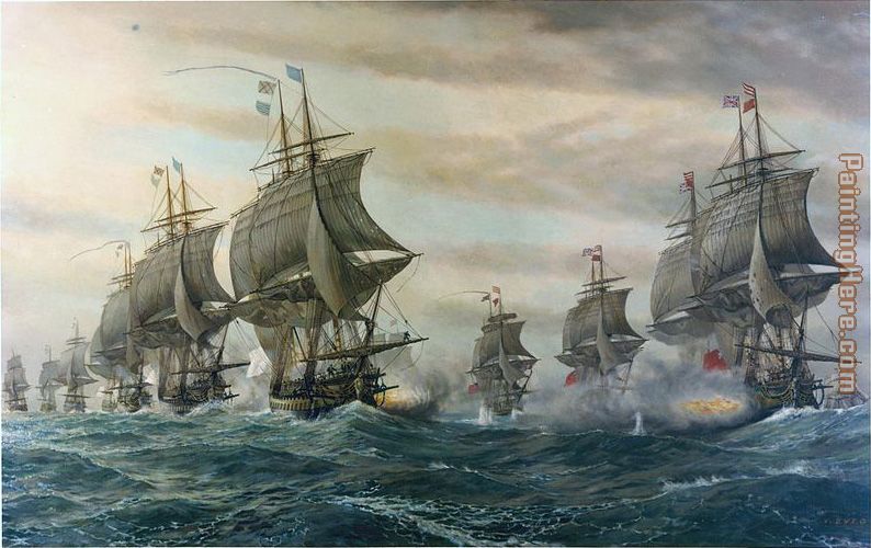 Unknown Artist the Battle of the Virginia Capes